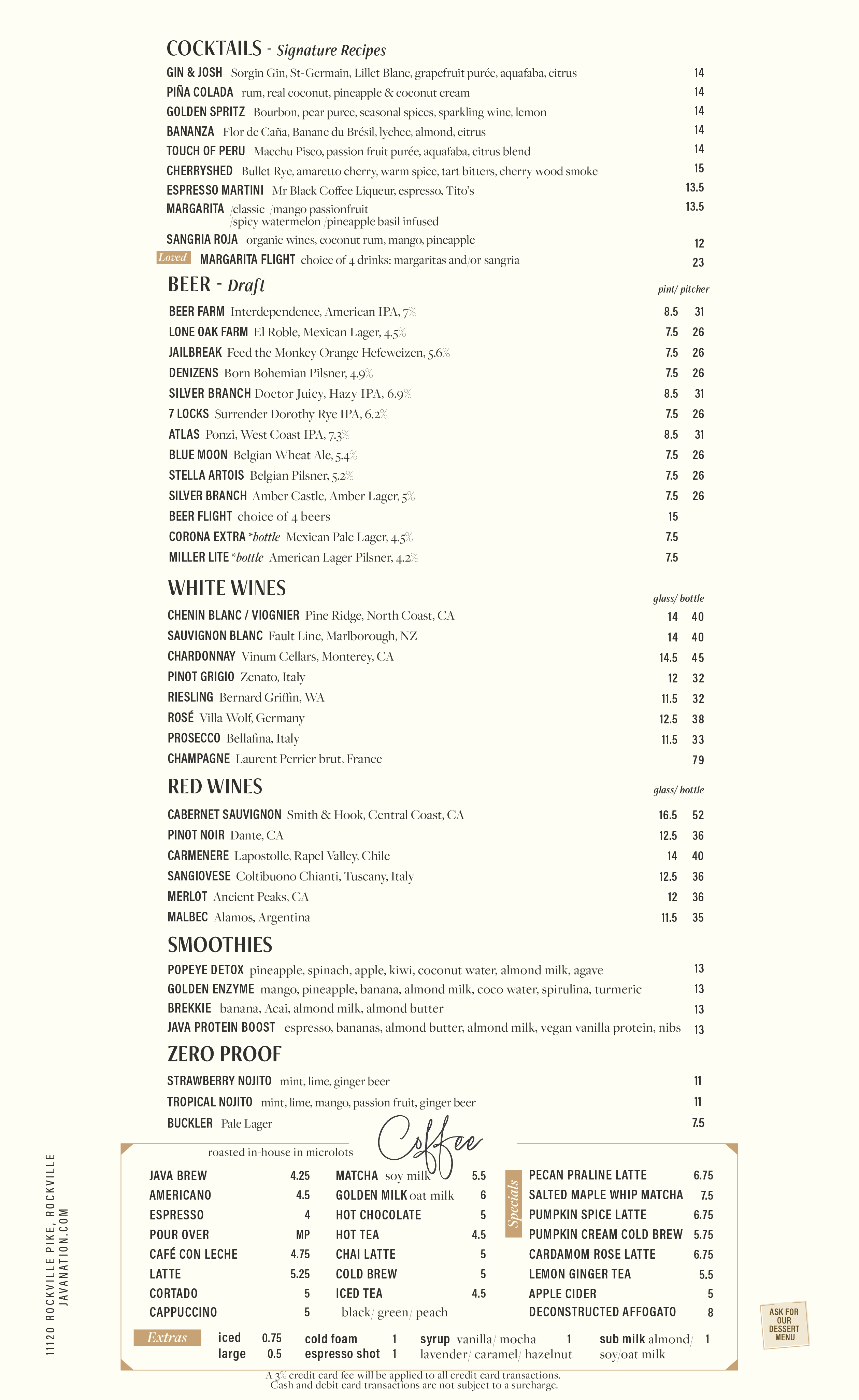 Dinner Menu Page 2